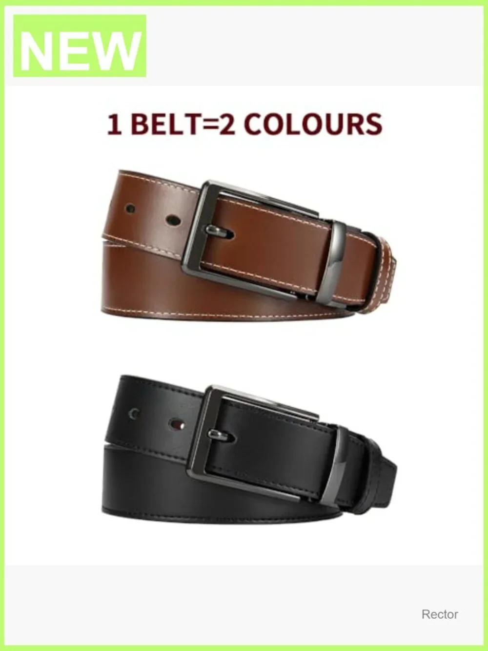 Men's Genuine Leather Reversible Belt 1.25